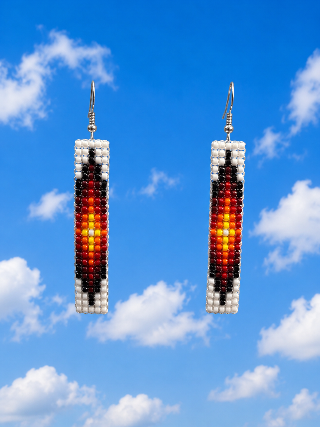 Native American Rectangle Beaded Earrings