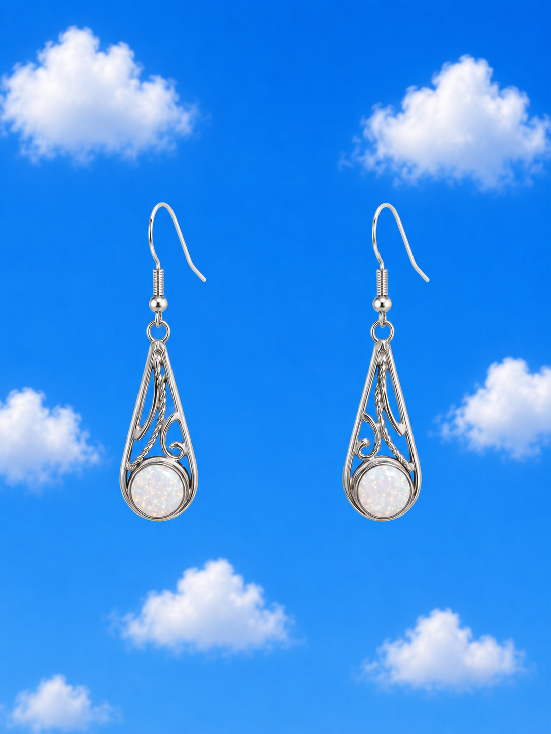 Mother of Pearl Stones set in Sterling Silver Earrings a Kimmie Sue Collection