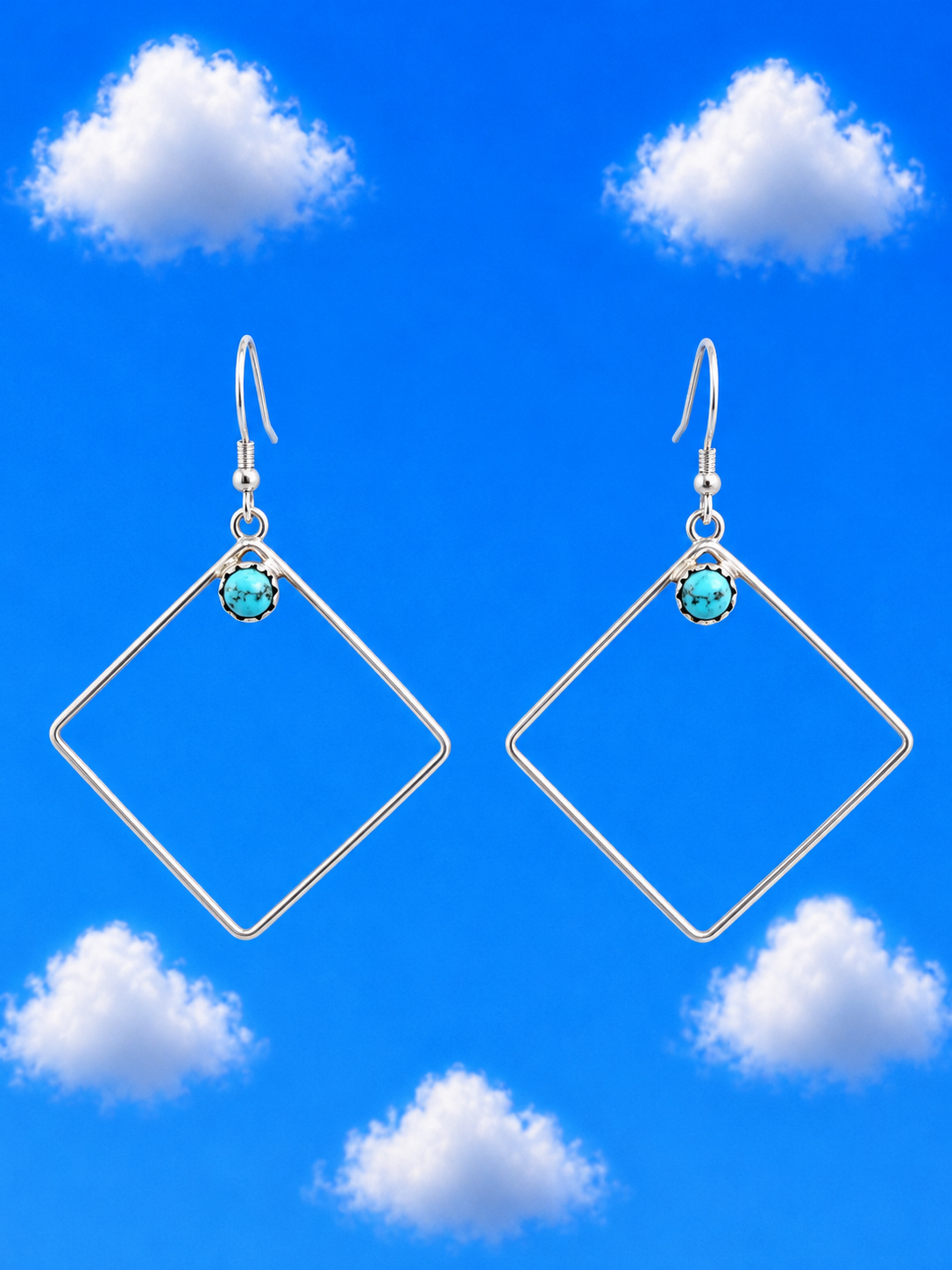 Native American Sterling Silver and Turquoise Earrings a Kimmie Sue Collection