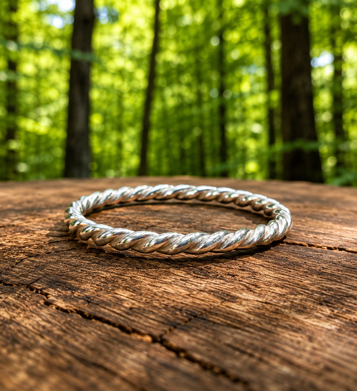 Sterling silver twist wire ring
