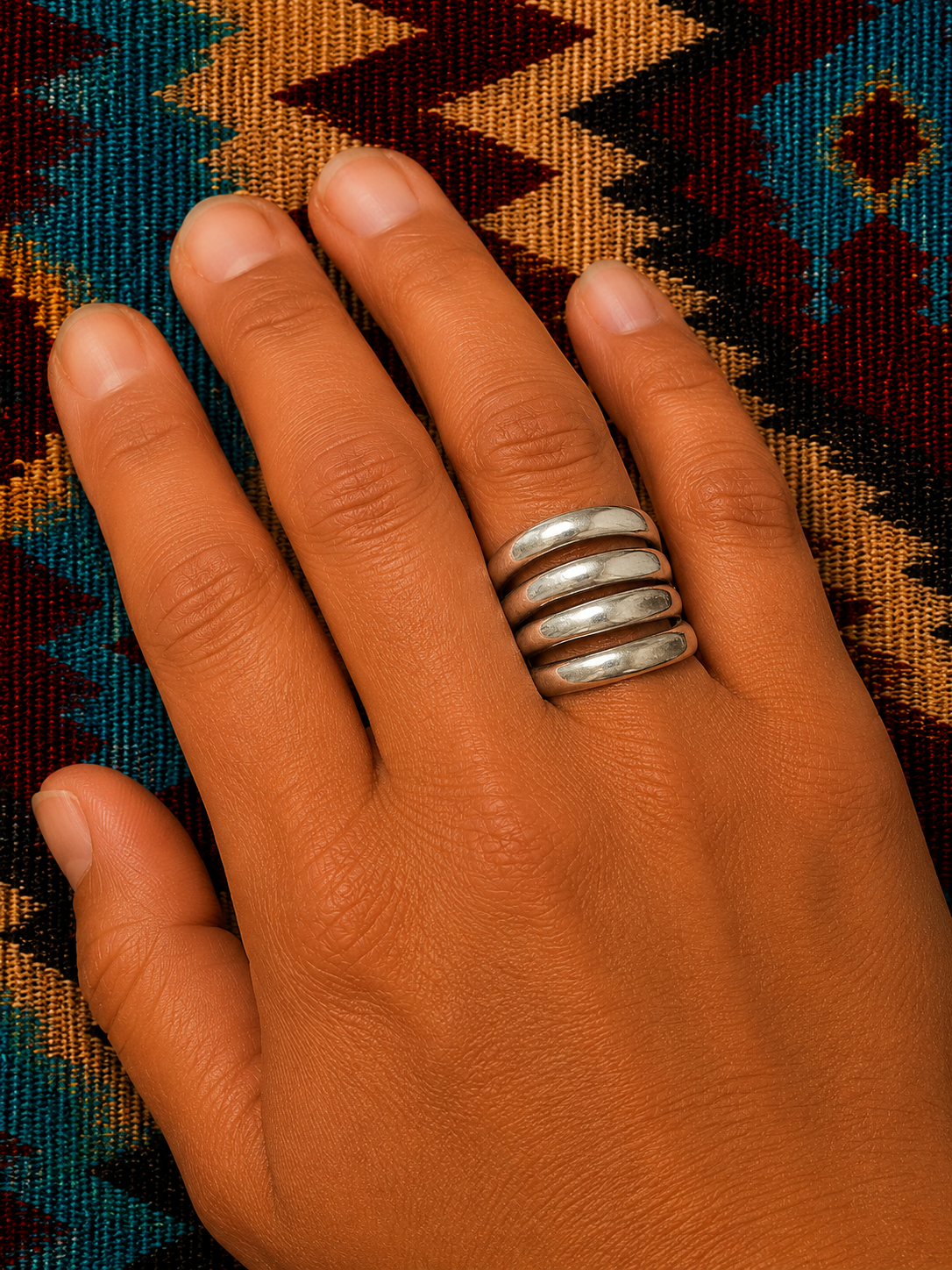 Sterling silver cast ring