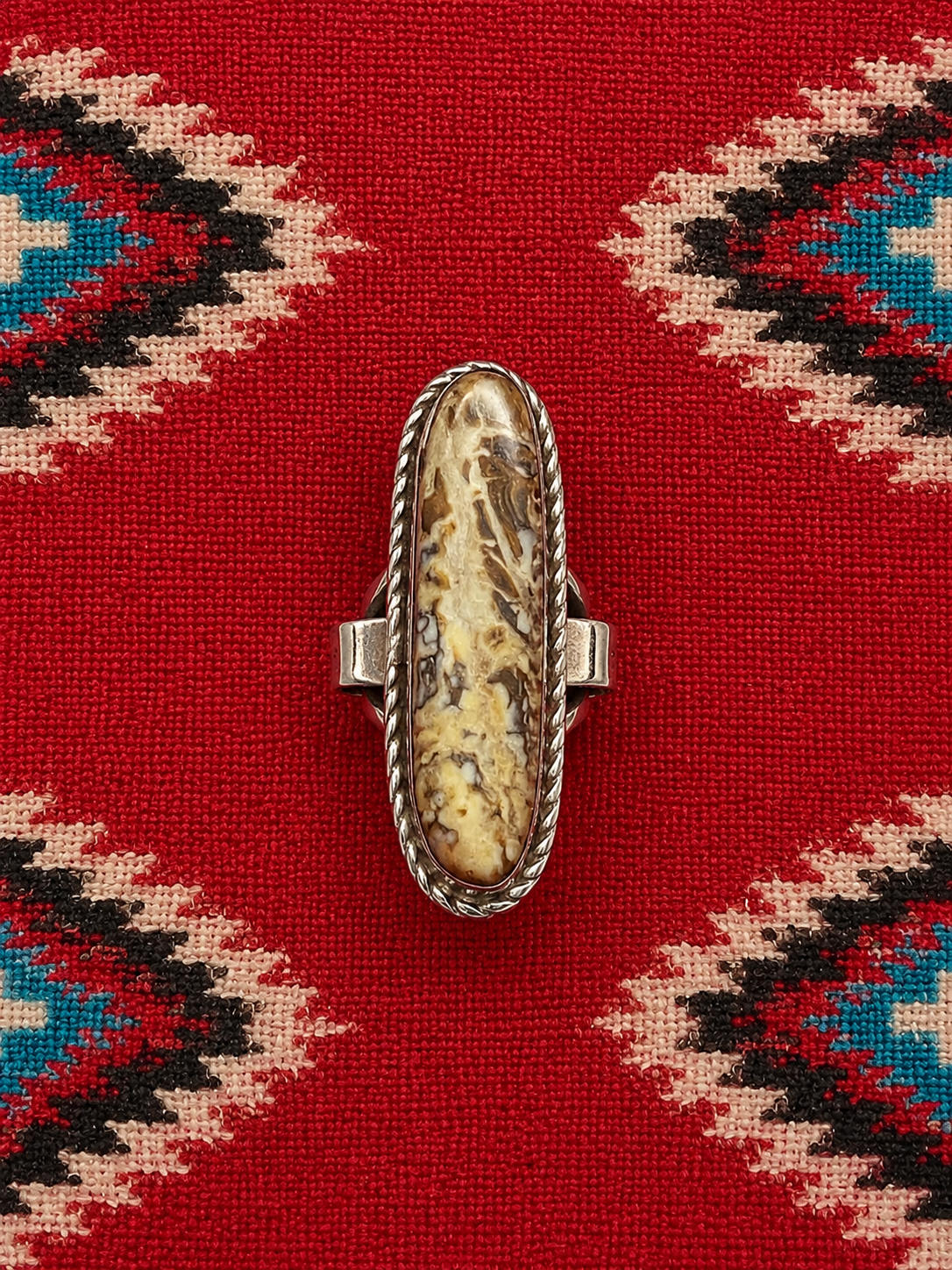 Wild horse magnesite stone sterling silver ring