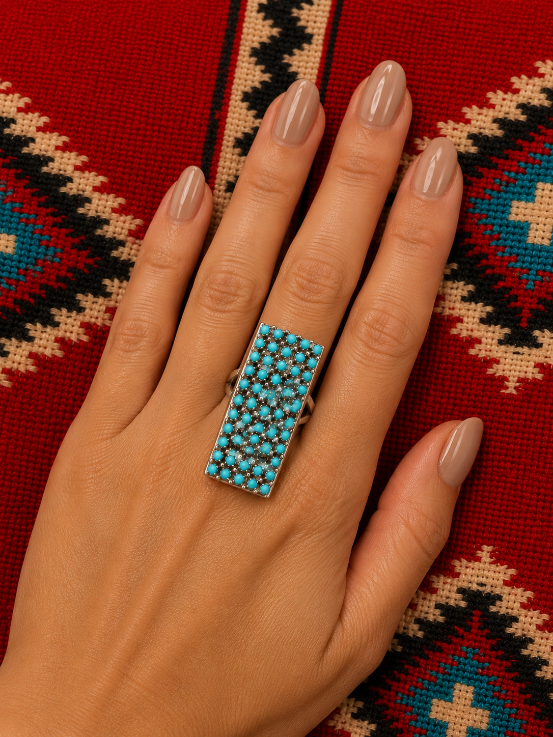 Ladies Turquiose snake eye Sterling silver ring