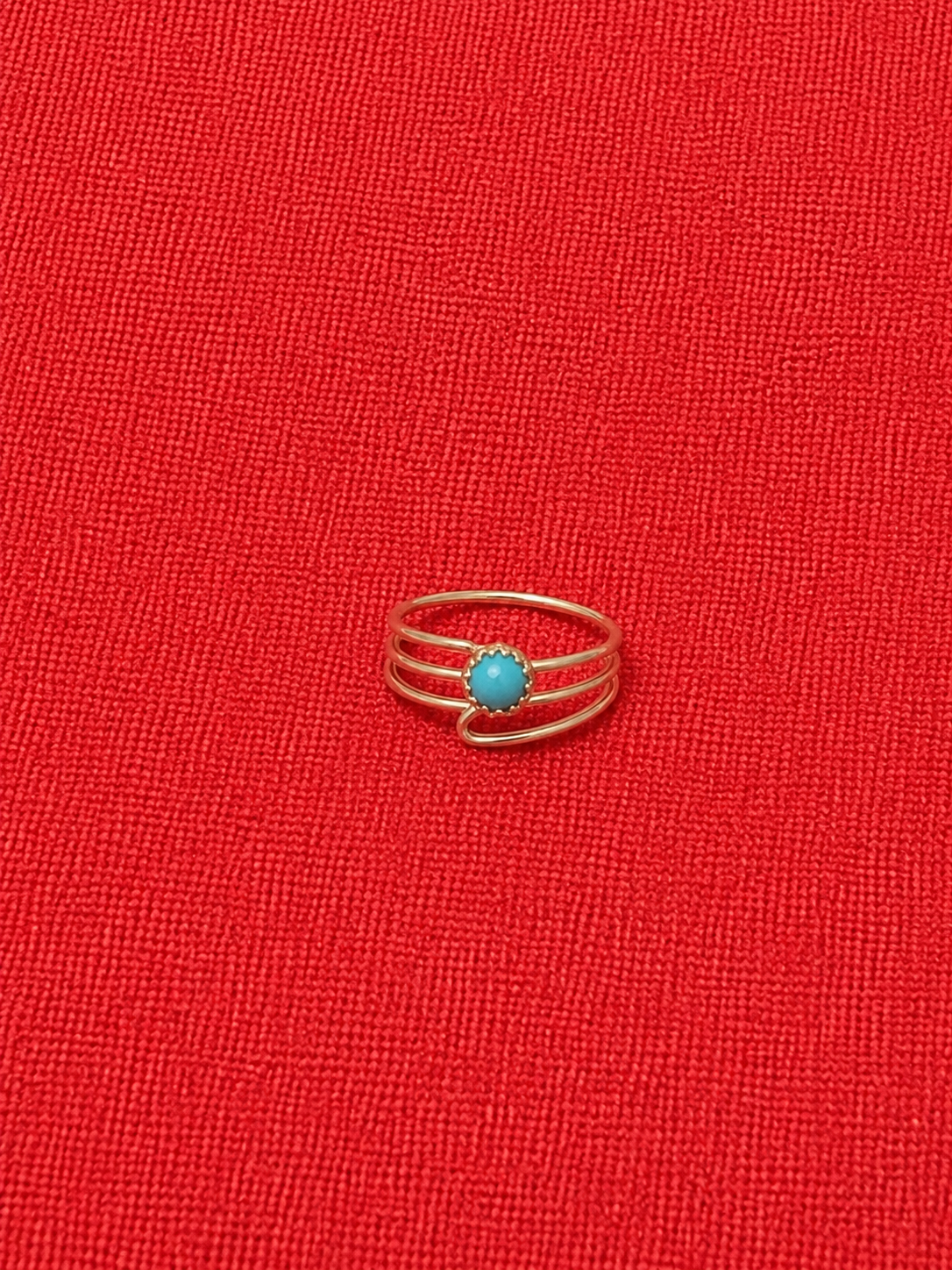 Turquiose 3 wire sterling silver ring