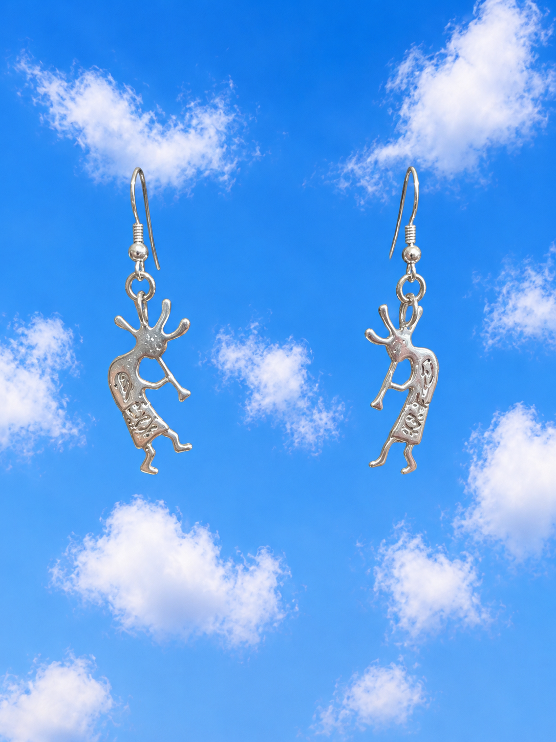 Sterling Silver Kokopelli Shaped Earrings