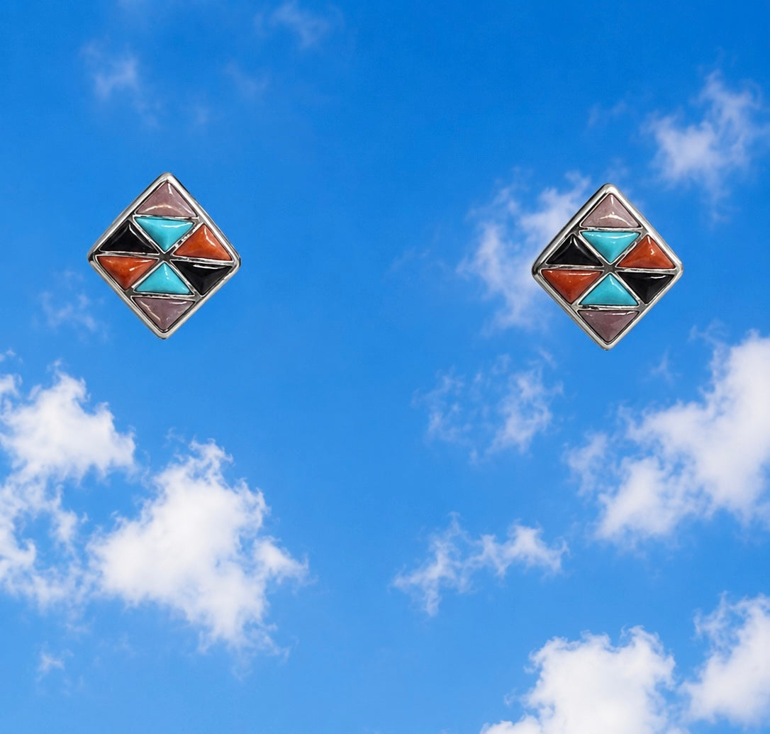 Native American Mosaic Inlay Earrings