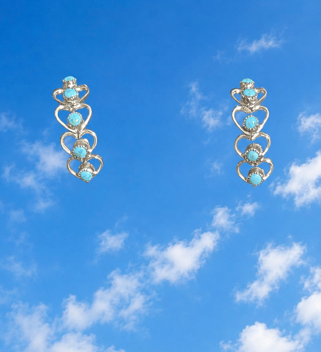 Multiple Hearts-Shaped with Turquoise Stones