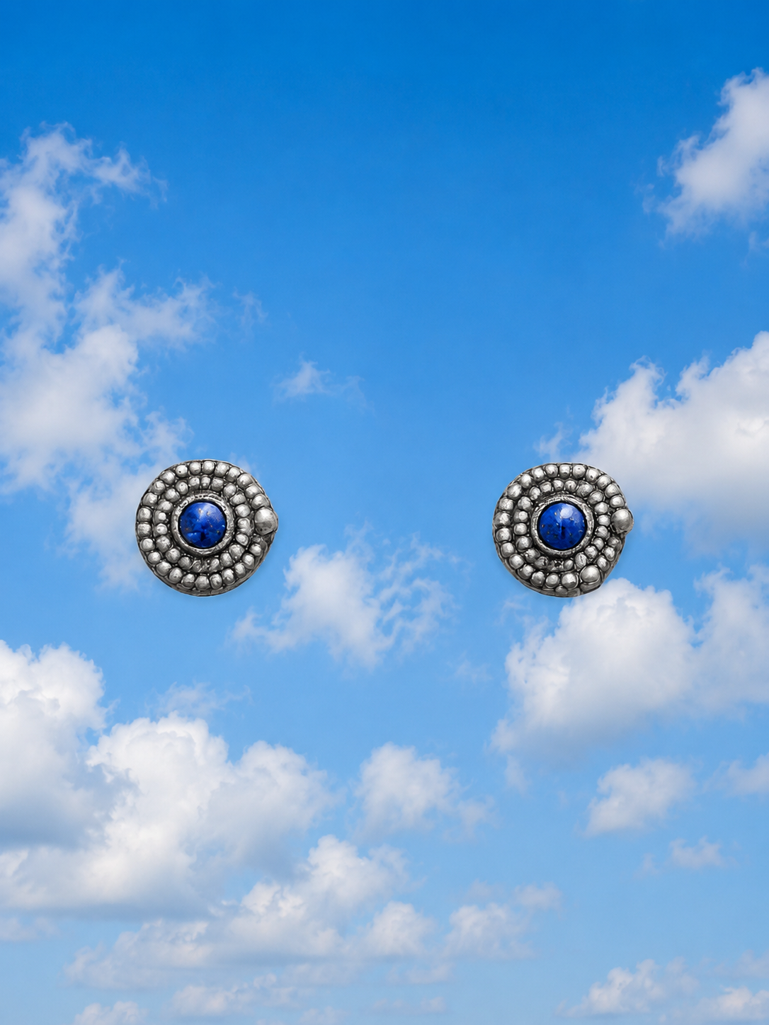 Blue Lapis Stones set in Coiled Sterling Silver