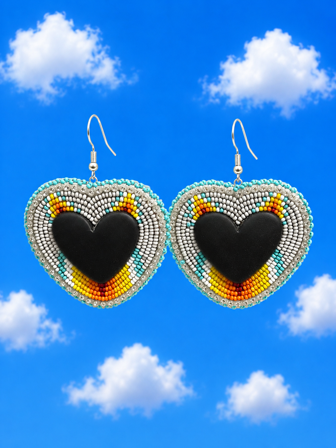 Native American Beaded Heart Earrings 1 of 1’s