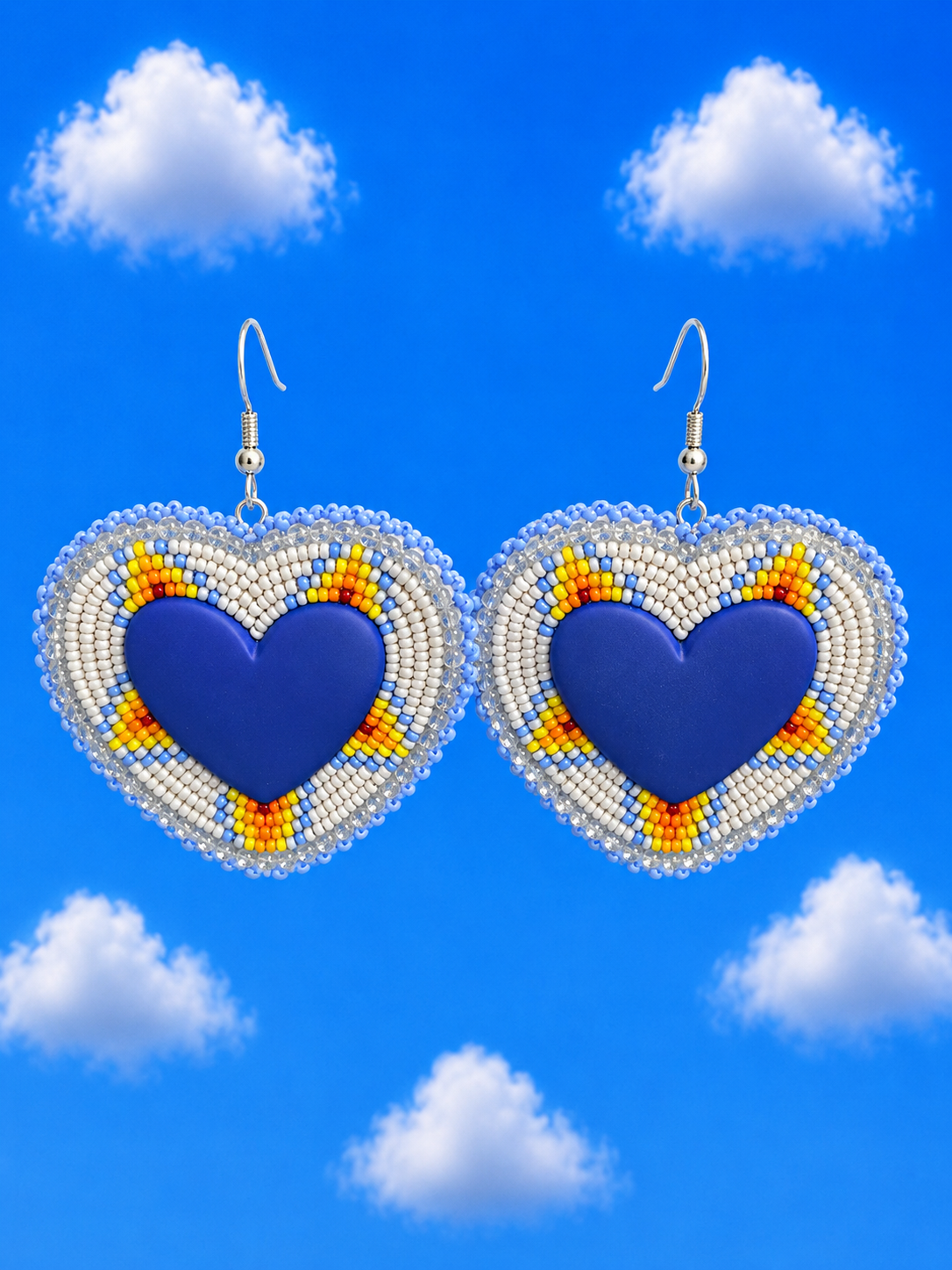 Native American Beaded Heart Earrings 1 of 1’s