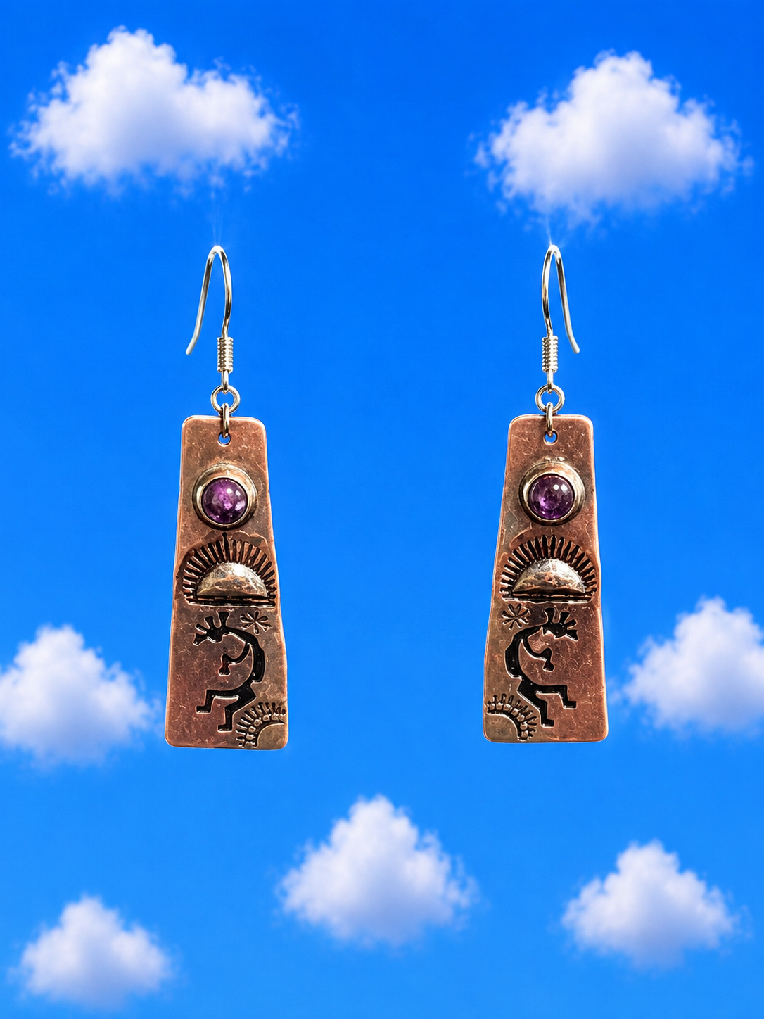 Kokopelli Design with Purple Amethyst