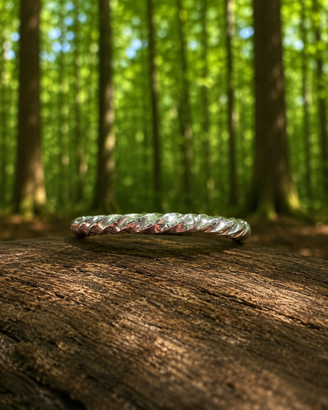 Sterling silver twist wire ring