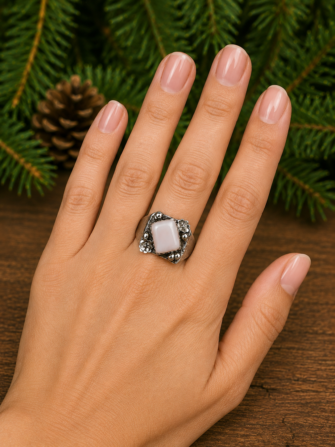Conch sterling silver ring