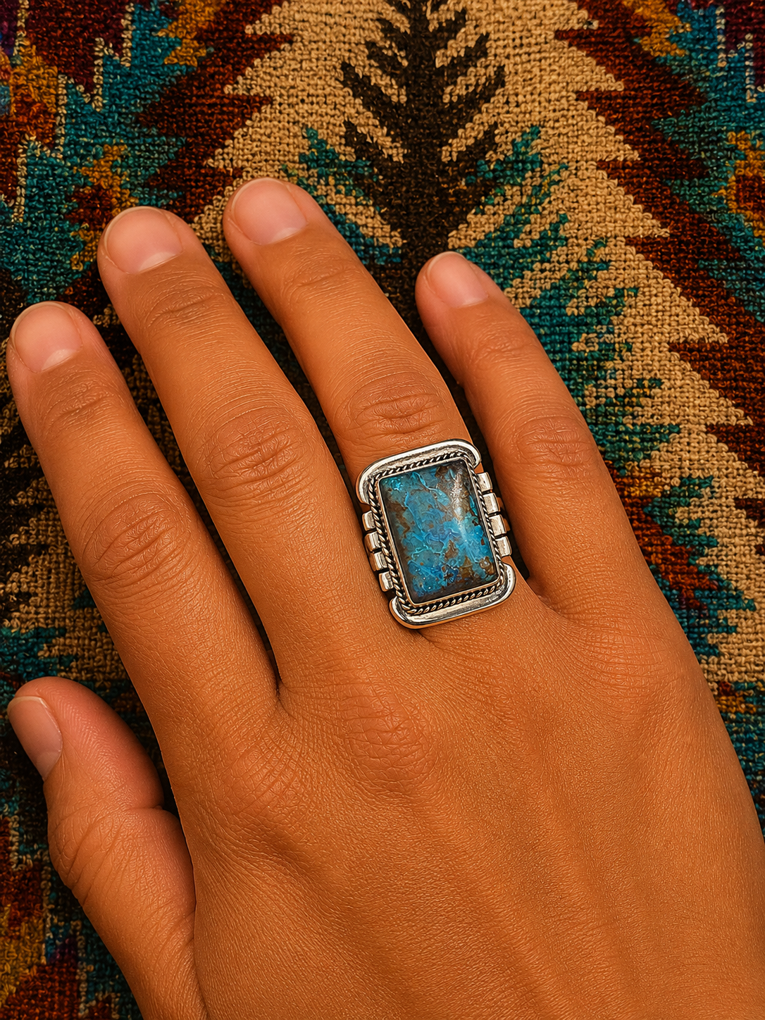 Men’s turquoise sterling silver ring