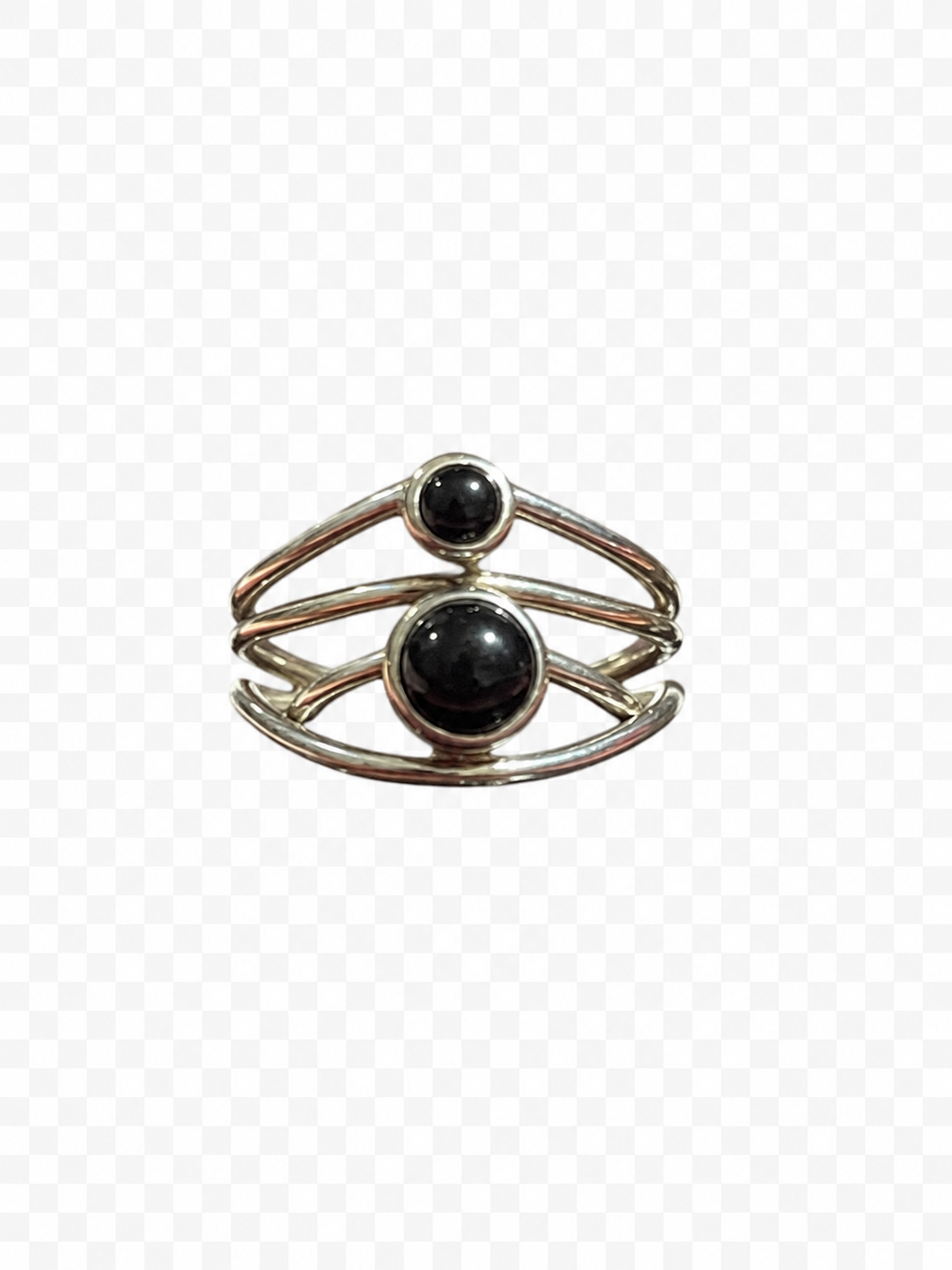 Black onyx sterling silver ring