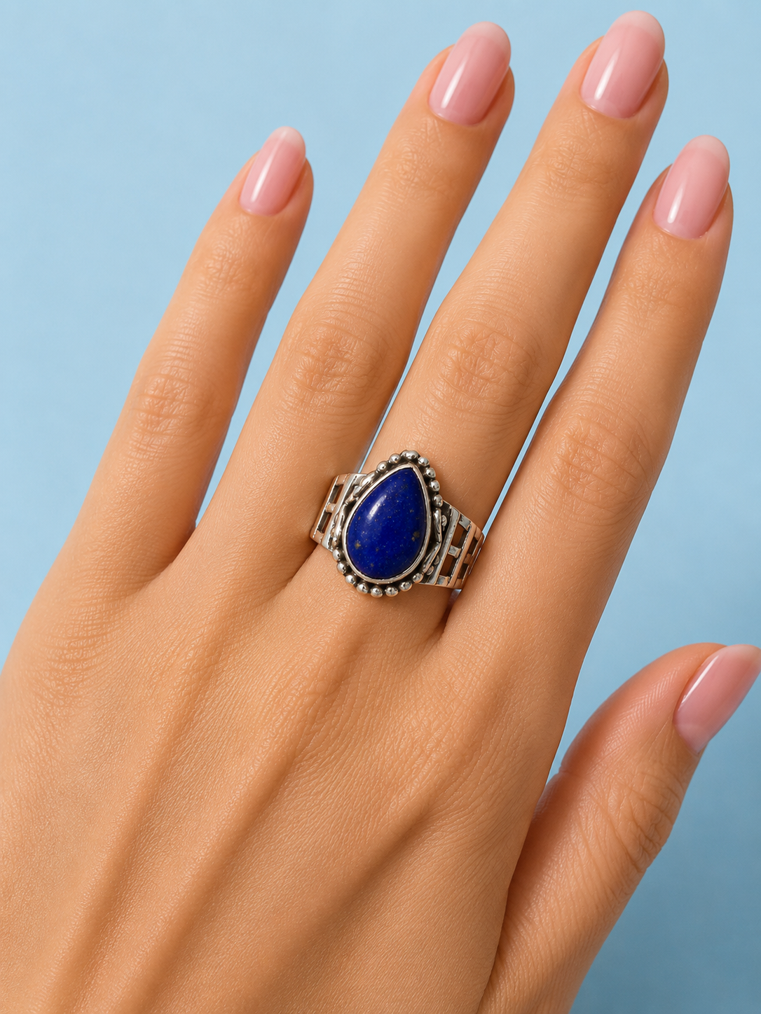 Lapis sterling silver ring