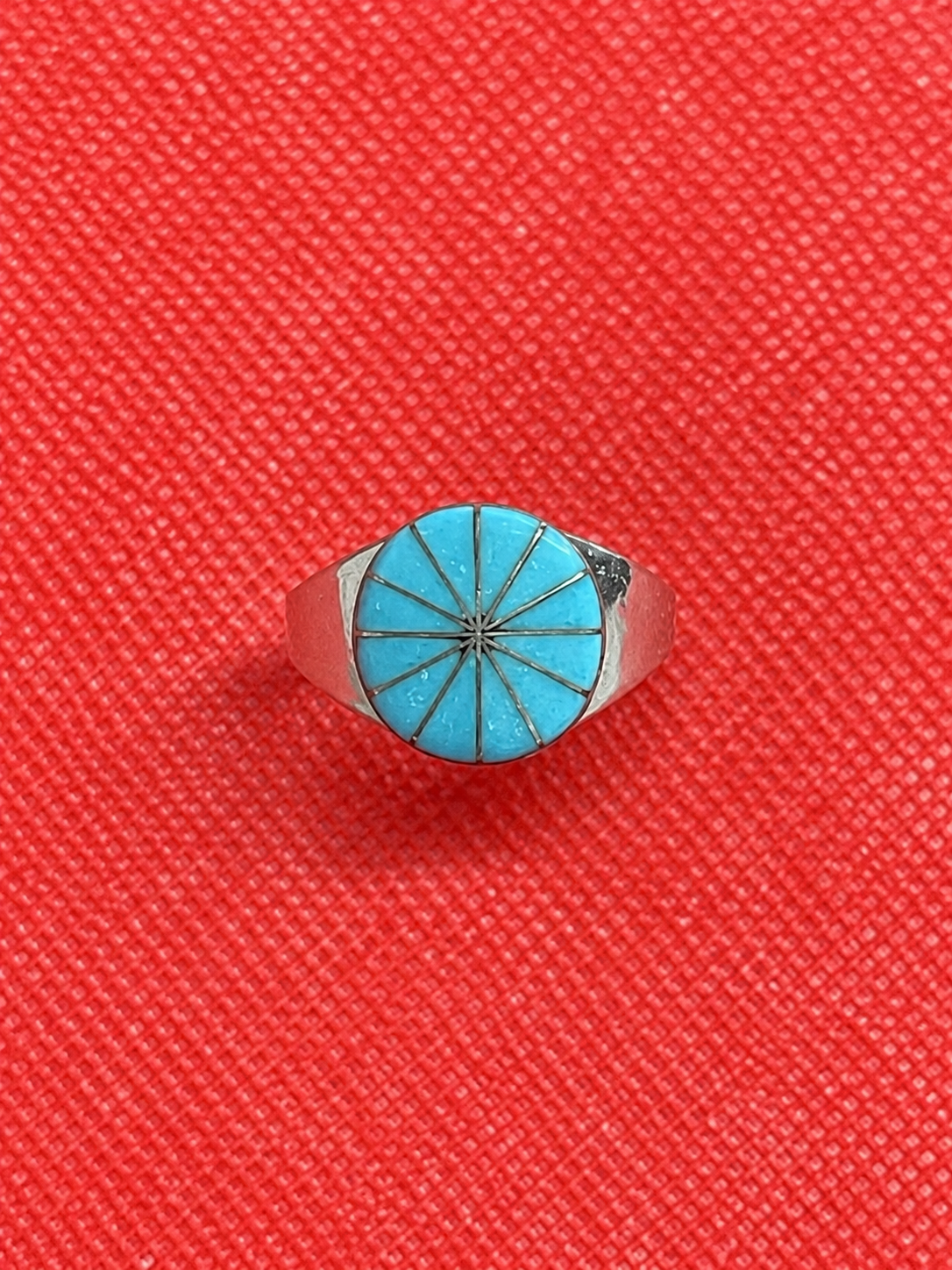 Turquoise inlay sterling silver ring