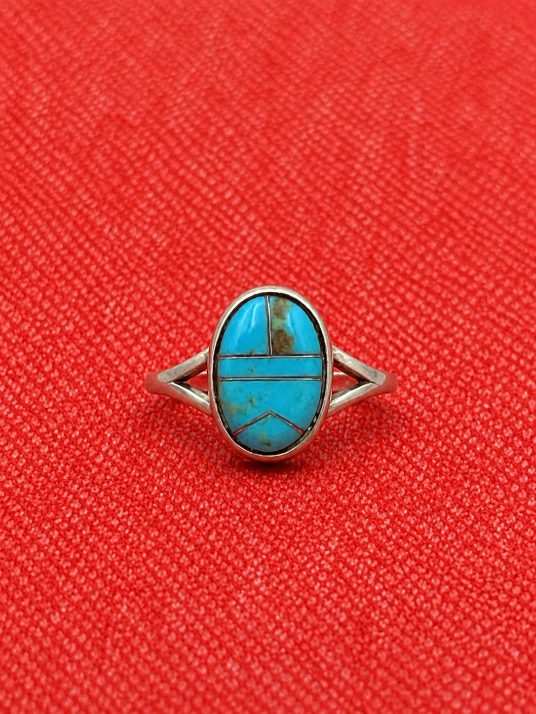 Turquoise inlay sterling silver ring