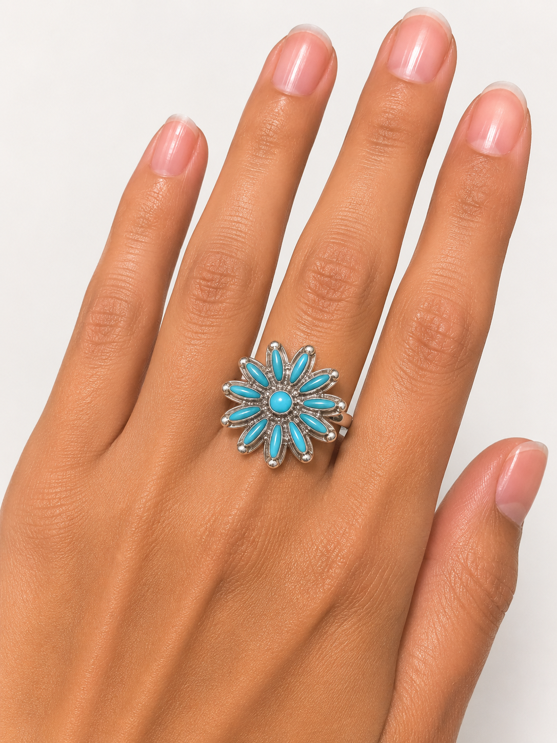 Turquoise cluster ring